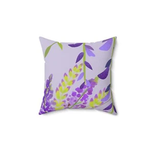 Purple Floral Wysteria Flower Accent Throw Pillow, Spring Home Decor, Great Gift - Picture 1 of 4