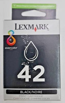 Lexmark #42 Black Ink Print Cartridge Ever Color Genuine New Factory Sealed - Image 1 of 4
