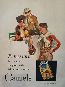 1930 Camel Zigaretten Glück Zeitschrift Vintage Print Werbung Fußball - Bild 1 von 3