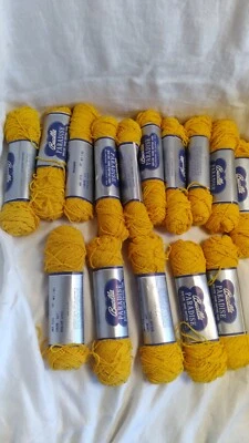 BUCILLA Paradise 15 skeins 1 oz Yellow #487  Ban-Lon Knitting YARN acetate nylon - Image 1 of 4