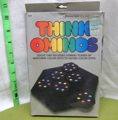 THINK OMINOS juego avanzado rompecabezas Pressman juguete de lógica en caja 1986 dominó Foto 1 de 3