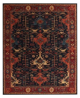 Channing Blue Handmade Contemporary Oriental Style 100% Wool Area Rugs & Carpet - Image 1 of 4