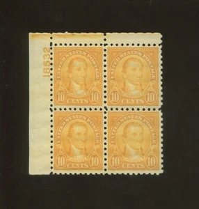 Estampilla de franqueo de los Estados Unidos #591 montada sin montar o nunca montada placa número de Bloque de 4 18532 - Imagen 1 de 2