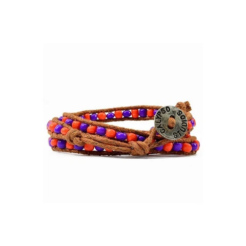 Team Colors WRAP Bracelet - Orange & Purple Clemson Tigers  - Boutique Closing Cover