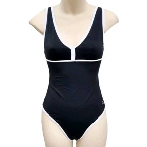 M&S Goodmove Swimsuit Swimming Costume Marks and Spencer Black White Swim Size 8 - Picture 1 of 4