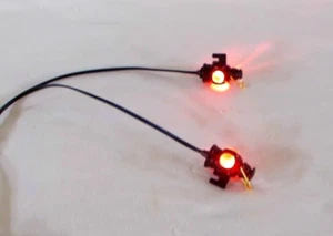 2 DIFFUSED SLOW FLASHING RED LED LIGHTS 9V DC BATTERY FOR LGB LANTERNS & MARKERS - Picture 1 of 2