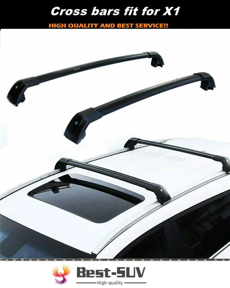 Barra transversal portaequipajes de techo de 2 piezas apta para BMW X1 E84 2010-2015 Foto 1 de 4