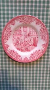 ROYAL STAFFORD CHRISTMAS SANTA'S WORKSHOP PLATE VGC RED RARE MADE IN ENGLAND 8" - Picture 1 of 2