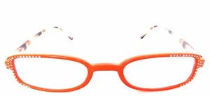 Ladies READING EYE GLASSES Matching POUCH Women +2.00 Orange Clearance I500X - Picture 1 of 5
