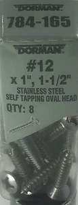 Tornillo autorroscante Dorman 784-165-acero inoxidable-cabeza ovalada #12 x 1", 1-1/2" - Imagen 1 de 3