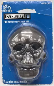 NEW Everbilt Cast Iron Black Skull Wall-Mounted Bottle Opener Indoor/Outdoor - Picture 1 of 6