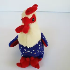 2006 TY Beanbag Peluche Homeland Gallo Patriotico Righe Stelle In pensione - Foto 1 di 7