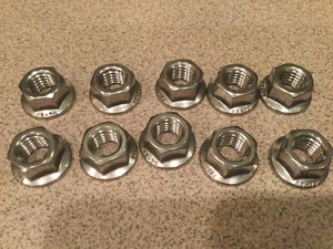 (10) M10 x 1.50 Stainless Steel Non-Serrated Flange Nuts DIN6923 Nuts M10 A2-70 - Picture 1 of 3