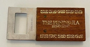 Vint 1970s The Peninsula Hong Kong Hotel Wood & Stainless Bottle Opener - Picture 1 of 3