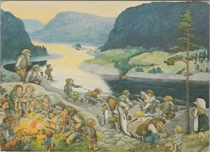 Kinder Kunst Postkarte - Norwegische Fantasy Kunst Illustration RR17345 - Bild 1 von 1