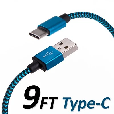 9 FT Type C USB Charger Data Cable For Android Device Type-C High Quality - Image 1 of 3