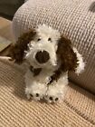 VINTAGE MARKS & SPENCERS BROWN & CREAM SHAGGY PATCH DOG SOFT PLUSH TOY 7898037