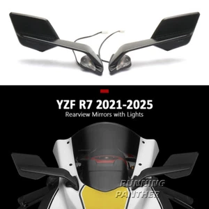 For YAMAHA YZF R1 YZF R6 YZF R7 Rearview Mirrors with LED Adjustable Wing Mirror - Picture 1 of 11