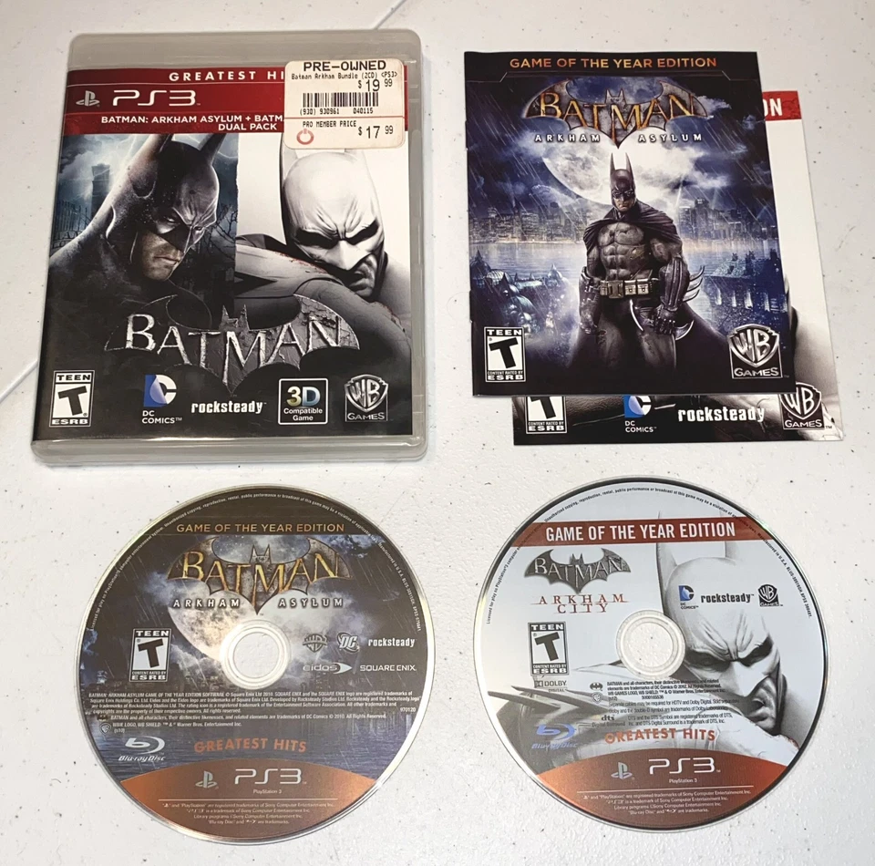 Batman Arkham Asylum + Arkham City Dual Pack PS3 Playstation 3 Complete - Image 1 of 1