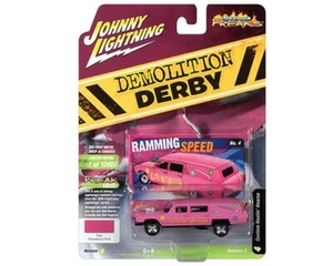 Johnny Lightning 1:64 Custom Haulin Hearse (Demolition Derby) Pink JLSP180A-4E - Picture 1 of 1