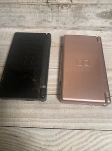 Lote Of 2 Nintendo DS Lite Pink & Black BROKEN HINGE (Both Won’t Power On) Parts - Picture 1 of 8