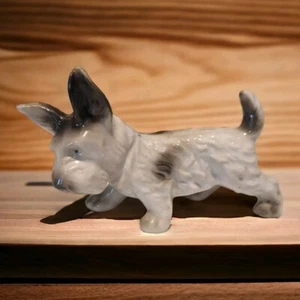 Vintage Scottie Dog Porcelain Figurine Scottish Terrier Dog Made In Japan - Picture 1 of 8