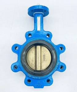 FLOWCON LUGN40100MRENV17534 BUTTERFLY VALVE 4" LUG-STYLE 8-LUG 175PSI AL-BZ EPDM - Picture 1 of 13