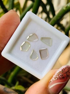 5 Pcs Lab Grown Moissanite Slice Diamonds - Perfect for Jewelry - Picture 1 of 11