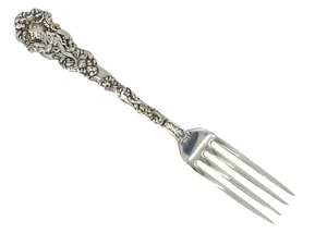 ANTIQUE c.1888 VERSAILLES by GORHAM SOLID STERLING SILVER FORK 7.75" - Picture 1 of 12