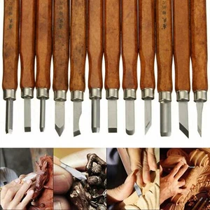 12pcs Wood Carving Tool Chisels Set Woodcut Knife Arts Crafts Woodworking Chisel - Picture 1 of 14