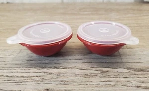 "Tupperware Schlüsselanhänger rote Schüsseln 1306 1307 Menge 2 Neu aus altem Lagerbestand ""kostenloser Versand" - Bild 1 von 4