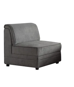 30 Gray And Black Velvet Slipper Chair - Picture 1 of 3