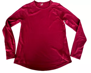 Camisa Atlética Avia Mujer Talla M (8-10) Granate Rojo Malla Inserto Manga Larga - Imagen 1 de 3