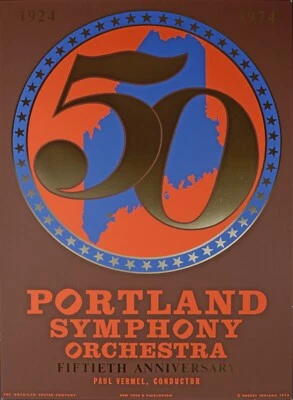 Robert Indiana - Orquesta Sinfónica de Portland, 1974 - Serigrafía grande sobre papel Foto 1 de 4