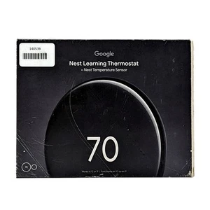 Google Nest Learning Thermostat Obsidian (4th Gen) Temperature Sensor (2nd Gen) - Picture 1 of 8