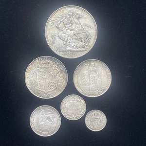 1902 Silver Proof 6-coin Set Crown to 3D Edward VII - Silver coin set - Picture 1 of 19