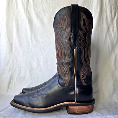 Botas Lucchese King Ranch para hombre negras de becerro al óleo/perro loco amueblado cabra talla 8 D Foto 1 de 4