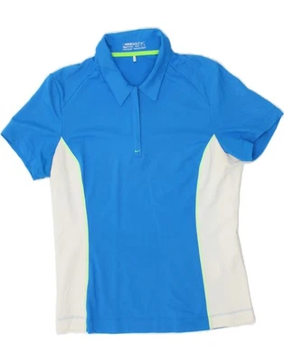 NIKE Womens Polo Shirt US 8/10 Medium Blue Colourblock Polyester PO07 - Image 1 of 3
