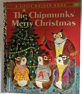 THE CHIPMUNKS' MERRY CHRISTMAS A LITTLE GOLDEN BOOK "A" 1ST EDITION 1959 - Picture 1 of 3
