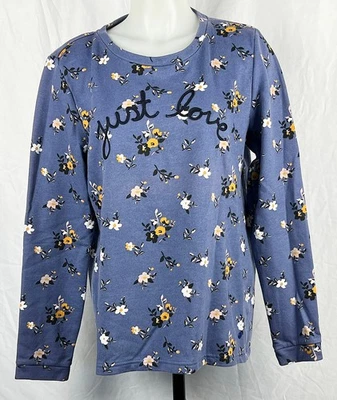 Sudadera Tom Tailor Azul Floral Just Love Manga Larga Algodón/Poliéster L Foto 1 de 2