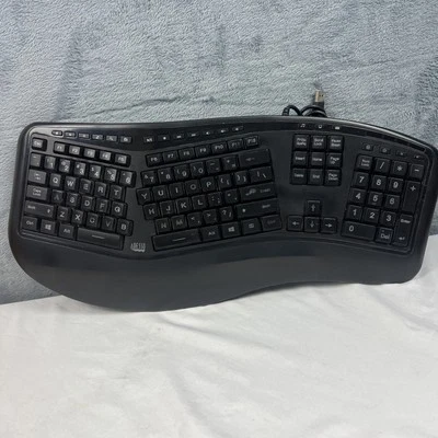 Adesso Tru-Form 150 3-Color Illuminated Ergonomic Wired Keyboard LED ~ AKB-150EB - Image 1 of 4