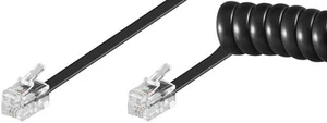 Telefonhörer-Spiralkabel RJ10 -> RJ10 SCHWARZ/BLACK 2m - Afbeelding 1 van 1