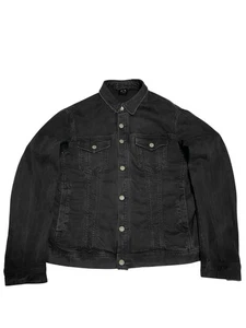 Armani Exchange Denim Jacket Size XL Black Washed Distressed Men’s - Picture 1 of 10