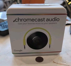 Google Chromecast Audio Music To Speaker Over Wifi Streamer Wireless Nero Misp - Foto 1 di 5