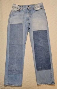 Pantalones de mezclilla rectos de tiro medio azul de la cara B para mujer talla 28 EE. UU. - Imagen 1 de 6