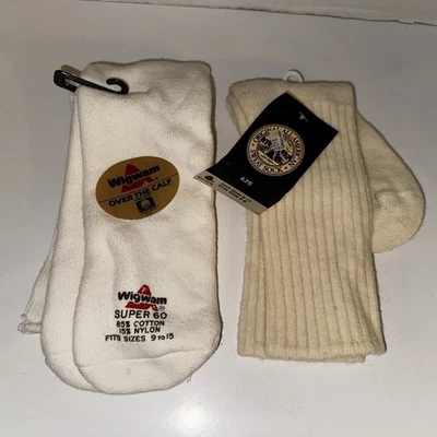 Calcetines Wigwam Vintage Nuevo Lote Super 60 Tubo y 625 Mezcla de Lana Años 80 Hechos en EE. UU. 9-15 Foto 1 de 4