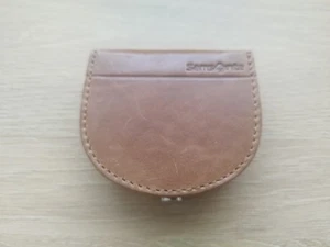 Genuine Samsonite Leather Coin Purse/Pouch Tan Unisex BN without Tags - Picture 1 of 8