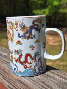 Chinese Dragons Porcelain Coffee/Tea Cup Mug No Lid Collectable  - Picture 1 of 8
