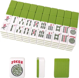 Satz amerikanische Mahjong-Fliesen, 166 amerikanische Mahjong-Fliesen mit grüner Farbe (1,2 Zoll), - Bild 1 von 12