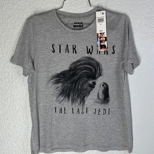 Star Wars Chewie and Porg Last Jedi T-Shirt Youth Medium NWT - Picture 1 of 6